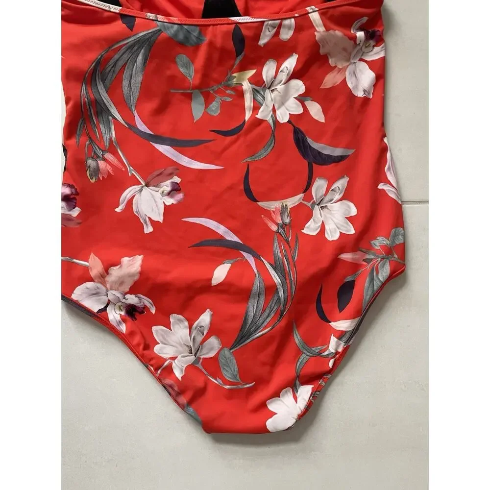 Athleta Swim Women One Piece Halter Swimsuit Waimea Floral Swimwear MT